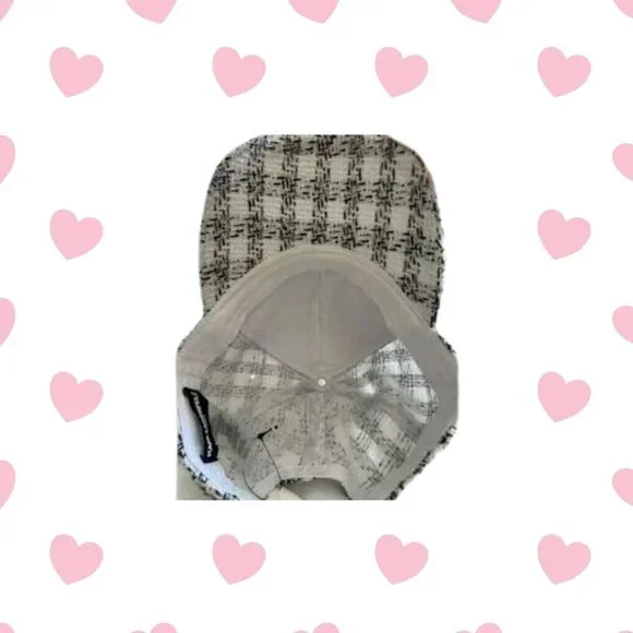 Karl Lagerfeld Paris Adjustable Black and White Tweed Hat NWT - Picture 4 of 7